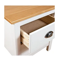 vidaXL Bedside Cabinet Hill 2 pcs White 18.1"x13.8"x19.5" Solid Pine Wood