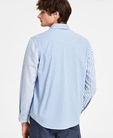 Sun + Stone Men's Huck Regular-Fit Pieced Multistripe Button-Down Western Shirt, Exclusively at Macy's