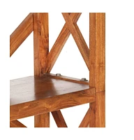 Bookshelf 23.6"x11.8"x63" Solid Acacia Wood Honey Finish