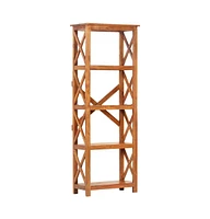 Bookshelf 23.6"x11.8"x63" Solid Acacia Wood Honey Finish