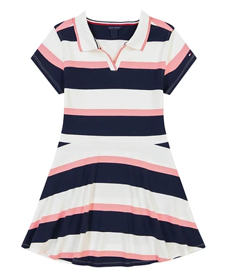 Tommy Hilfiger Big Girls Yarndye Stripe Short Sleeve Polo Dress