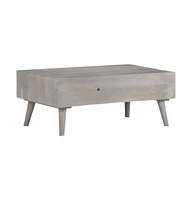 Coffee Table Gray 39.4"x23.6"x15.7" Solid Rough Mango Wood
