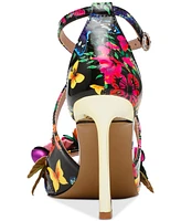 Betsey Johnson Women's Mikah Ankle Wrap Floral Stiletto Dress Sandals