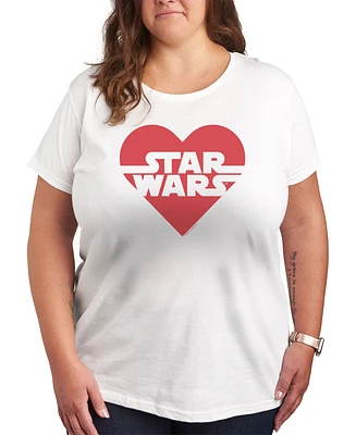 Hybrid Apparel Plus Star Wars Heart Graphic Crewneck T-Shirt