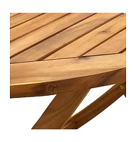 vidaXL Folding Patio Table 63"x33.5"x29.5" Solid Wood Acacia