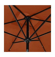 vidaXL Garden Parasol with LEDs and Steel Pole Terracotta 6.6'x9.8'