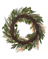 Seasonal 30" Eucalyptus and Pampas Wreath