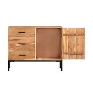 Sideboard 34.6"x11.8"x28.7" Solid Acacia Wood