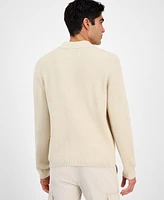 Sun + Stone Men's Long Sleeve Waffle Knit Cardigan Sweater, Exclusively at Macy's