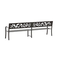 vidaXL Twin Patio Bench 96.9" Gray Steel