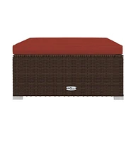 vidaXL Piece Patio Lounge Set with Cushions Brown Poly Rattan