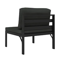 vidaXL 3 Piece Patio Sofa Set with Cushions Aluminum Anthracite