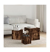 vidaXL Side Tables 3 pcs Smoked Oak Engineered Wood