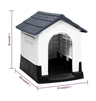 vidaXL Dog House Gray 22.4"x26.8"x26" Polypropylene