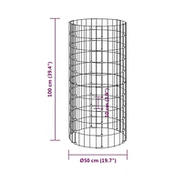 vidaXL Garden Composter 19.7"x39.4" Galvanized Steel