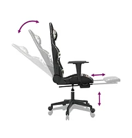 vidaXL Gaming Chair with Footrest Black and Camouflage Faux Leather