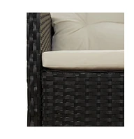 vidaXL 5 Piece Patio Lounge Set with Cushions Poly Rattan