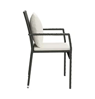 vidaXL Patio Chairs with Cushions 4 pcs Poly Rattan