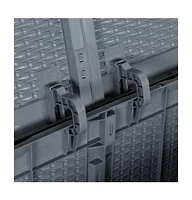 vidaXL Patio Storage Box Gray Pp Rattan 71.3 gal