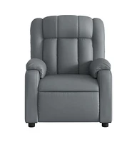 Massage Recliner Chair Gray Faux Leather