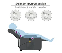 Massage Recliner Chair Gray Faux Leather