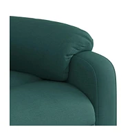 vidaXL Massage Recliner Chair with 6-Point Vibration Massage and Convenient Side Pocket, Dark Green Fabric Rocker, Adjustable Backrest & Footrest Loun