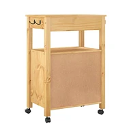 vidaXL Kitchen Trolley Monza 23.6"x15.7"x35.4" Solid Wood Pine