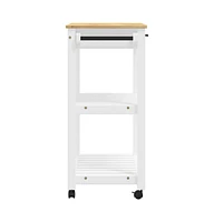 vidaXL Kitchen Trolley Monza 33.1"x15.7"x35.4" Solid Wood Pine