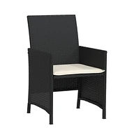 vidaXL 3 Piece Bistro Set with Cushions Poly Rattan