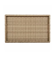 vidaXL Folding Tray Table Beige 25.6"x15.7"x29.5" Poly Rattan
