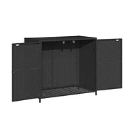 vidaXL Patio Storage Cabinet 32.7"x17.7"x29.9" Poly Rattan