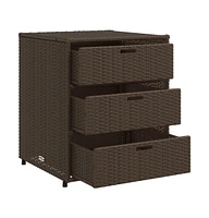 vidaXL Patio Storage Cabinet 21.7"x23.2"x27.2" Poly Rattan