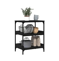 vidaXL Kitchen Trolley Black 23.6"x16.1"x31.7" Engineered Wood