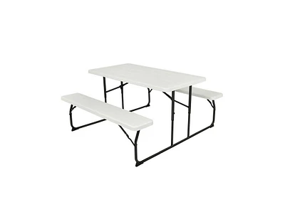 Slickblue Folding Picnic Table with 2 Benches for Convenient Outdoor Dining and Storage