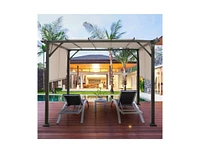 Slickblue Outdoor Pergola Gazebo with Retractable Canopy for Garden or Patio