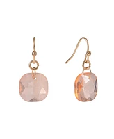 Laundry by Shelli Segal Gold Tone and Peach Faceted Stone Drop Earrings