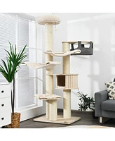 Gymax 77.5'' Cat Tree Condo Multi-Level Kitten Activity Tower w/ Sisal Posts