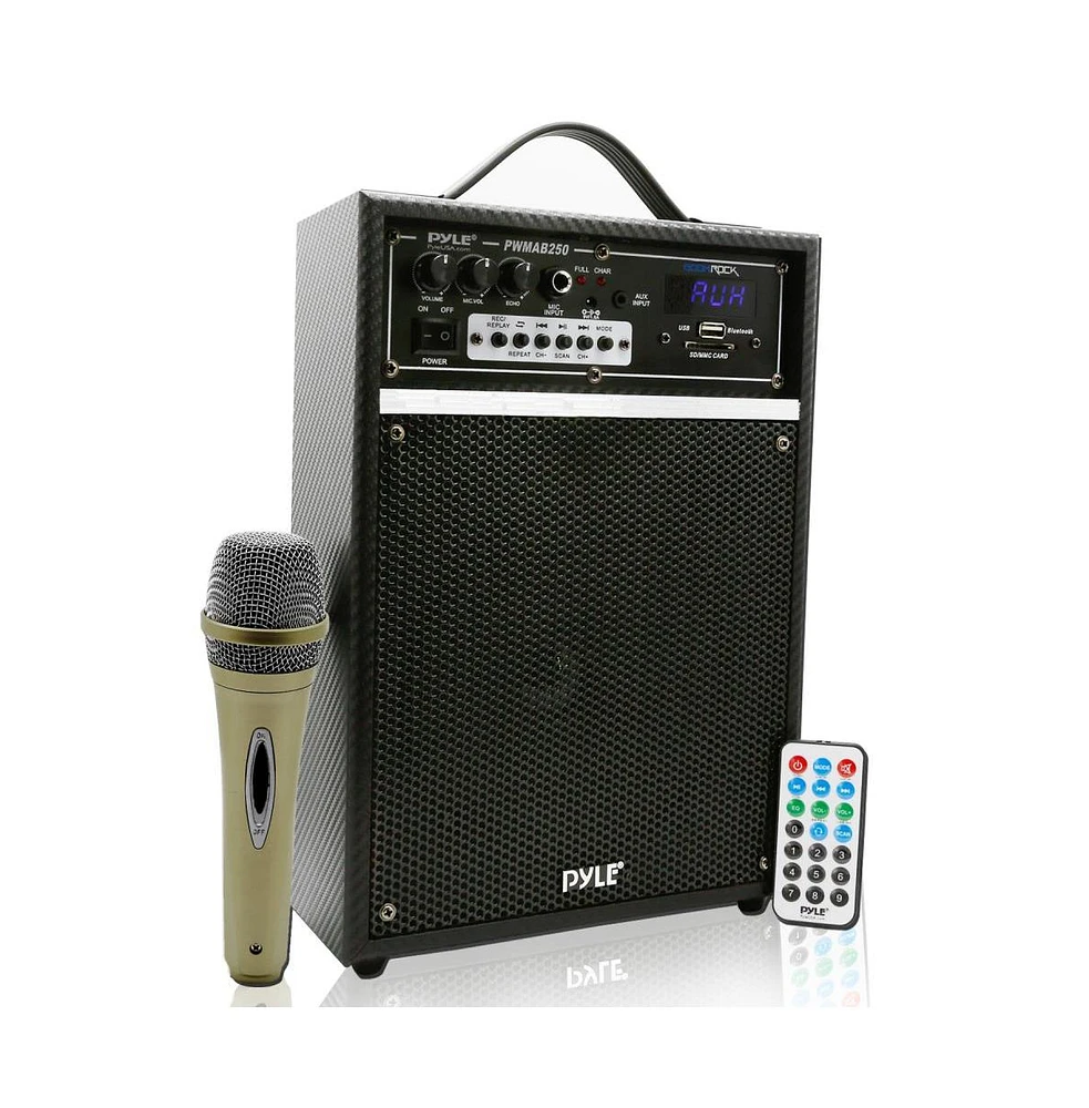 Pyle 300W Bluetooth Portable Pa Speaker System with Mic, Fm Radio, Rechargeable Battery