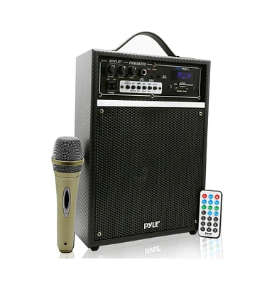 Pyle 300W Bluetooth Portable Pa Speaker System with Mic, Fm Radio, Rechargeable Battery