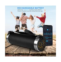 Pyle Portable Bluetooth BoomBox Stereo Radio with Rechargeable Battery, Fm Radio, MP3 Reader