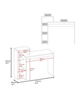 Fm Furniture Salome Computer Desk with Open Storage, Natural Oak