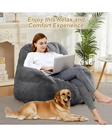 gaomon Giant Faux Fur Bean Bag Chair, Stuffed Couch for Adults, Large Lazy Sofa Floor Chair with Handle