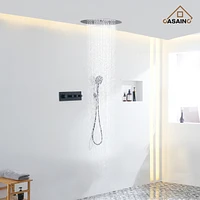 Casainc 20 Inch Luxury 3 Sprays Showerhead Thermostatic Shower System with 3 Sprays Handheld