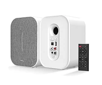 Pyle Hi-Fi Home Bookshelf Monitor Speakers, Bluetooth Desktop Audio System with Remote Control and MP3 Playback