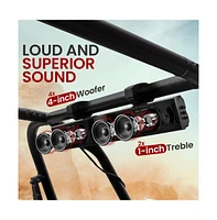 Pyle 26" Waterproof Soundbar Speaker with Bluetooth, Usb, Rgb Lights, Aux Input, Remote Control for Atv/Marine/Utv