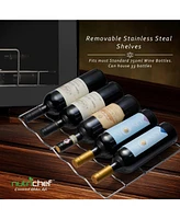 NutriChef Wine Chilling Refrigerator, 33-Bottle Capacity, Digital Touch Control, Compressor Cooling, Led Display