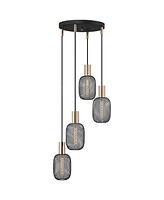 Possini Euro Design Coburn 16 1/2" Modern Pendant Chandelier Ceiling Light Fixture Dining Room Over Table Kitchen Island Foyer Hanging Multi-Light Bla