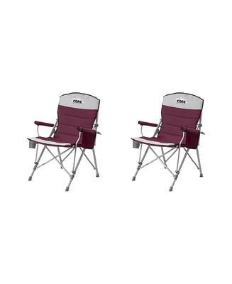 Core 300 Pound Capacity Polyester Padded Arm Chair with Carry Bag, Gray (2 Pack)