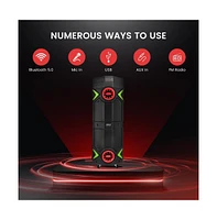 Pyle Dual 8” Portable Pa Speaker with Bluetooth, Flashing Party Lights, Usb/Sd/Fm Radio & Wireless Microphone