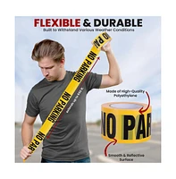 Pyle No Parking Barricade Tape, Set of 8 Rolls, 656' Length, Waterproof, Uv-Resistant, Tear-Resistant